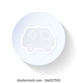 Ambulance car thin lines icon vector graphic illustration
