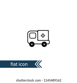 Ambulance car, van, vehicle vector icon