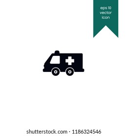 Ambulance car, van, vehicle vector icon