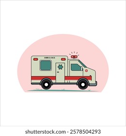 Ambulance Car Vector Art Illustration Icon