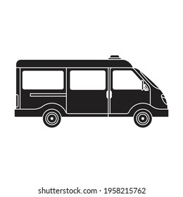 Ambulance car vector black icon. Vector illustration emergency car on white background. Isolated black illustration icon of ambulance emergency.