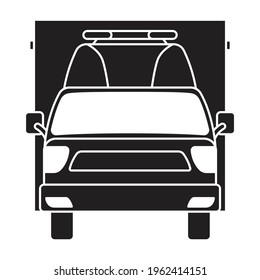 Ambulance car vector black icon. Vector illustration emergency car on white background. Isolated black illustration icon of ambulance emergency.