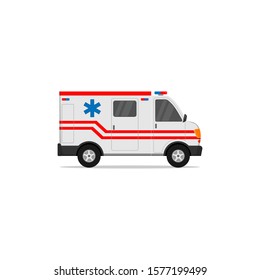 ambulance car vector design for emergencies and medical need in a white background