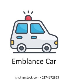 Krankenwagen, Vektorgrafik gefüllt Umriss Symbol Design-Illustration auf weißem Hintergrund. EPS10-Datei