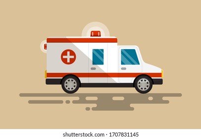 Icono de diseño plano vectorial de Camión de ambulancia