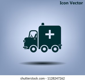Ambulance car, vector icon.