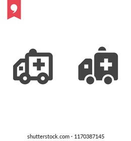 ambulance car vector icon