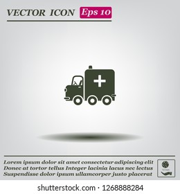 Ambulance car, vector icon.