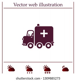 Ambulance car, vector icon.