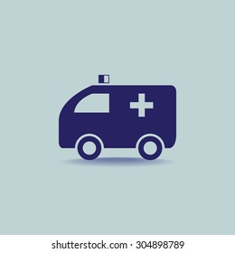 Ambulance car, vector icon