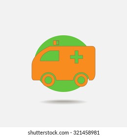 Ambulance car, vector icon