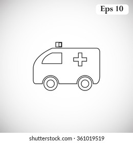Ambulance car, vector icon