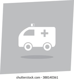 Ambulance car, vector icon
