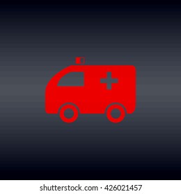 Ambulance car, vector icon