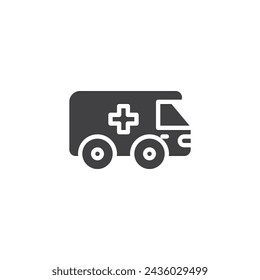 Ambulance car vector icon. filled flat sign for mobile concept and web design. Ambulance vehicle glyph icon. Symbol, logo illustration. Vector graphics