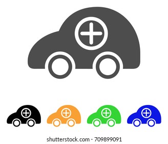 Ambulance Car vector icon. Style is a flat graphic symbol in grey, black, yellow, blue, green color versions. Designed for web and mobile apps.