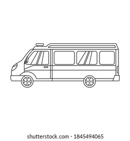 Ambulance car vector icon.Outline vector icon isolated on white background ambulance car.