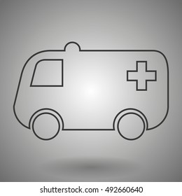 Ambulance car vector sketch icon isolated on background. Ambulance car sketch icon for infographic, website or app