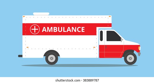 ambulance car vehicle emergency with fast come isolated vector