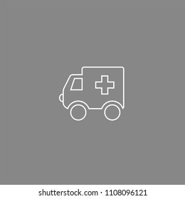 Ambulance car White Icon