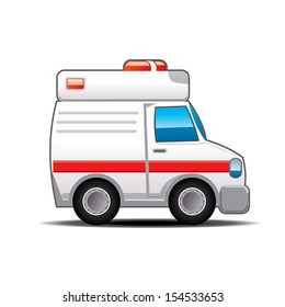 Ambulance Cartoon - Illustration