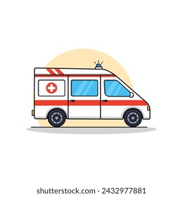 Ambulance Cartoon Vector Illustration For Your Project