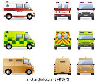 Ambulance Cash Van Set Car Icons Stock Vector (Royalty Free) 87498973 ...