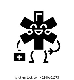 ambulance children first aid glyph icon vector. ambulance children first aid sign. isolated contour symbol black illustration