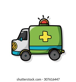 Ambulance Color Doodle Stock Vector (Royalty Free) 307616249