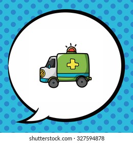 ambulance color doodle, speech bubble