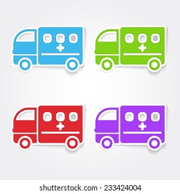 Ambulance Colorful Vector Icon Design