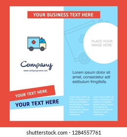 Ambulance  Company Brochure Template. Vector Busienss Template