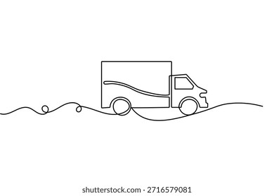 Ambulância contínua um desenho de linha e estilo minimalista isolado contorno vetor ilustração