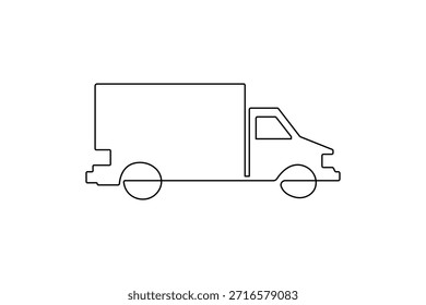 Dibujo continuo de una línea de ambulancia y Ilustración vectorial de contorno aislada de estilo minimalista