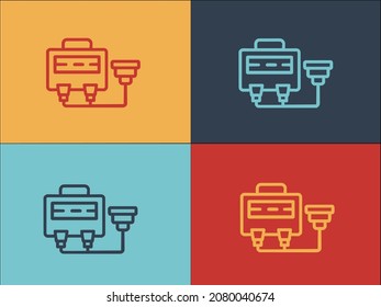 Ambulance Defibrillator Logo Template, Simple Flat Icon Of ambulance,emergency,defibrillator