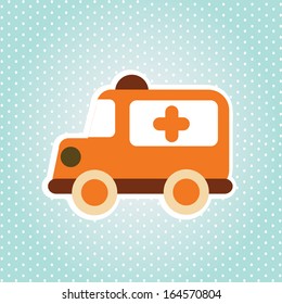 ambulance design over dotted background vector illustration 