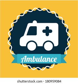 ambulance design over yellow background. vector illustration