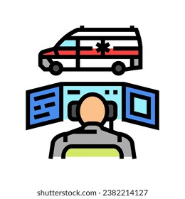 ambulance dispatch color icon vector. ambulance dispatch sign. isolated symbol illustration