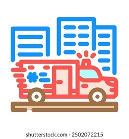 ambulance dispatch color icon vector. ambulance dispatch sign. isolated symbol illustration