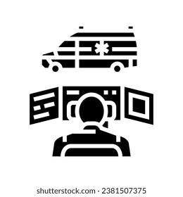 ambulance dispatch glyph icon vector. ambulance dispatch sign. isolated symbol illustration