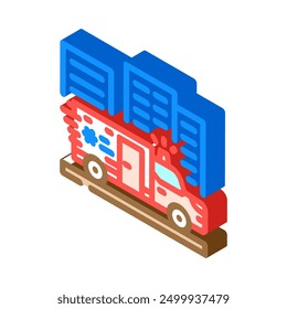 ambulance dispatch isometric icon vector. ambulance dispatch sign. isolated symbol illustration