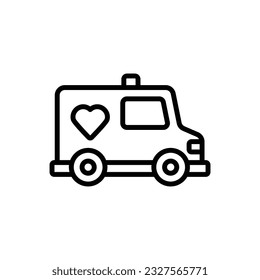 Ambulance Donation Outline Icon Vector Illustration