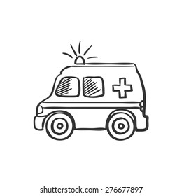 Ambulance Doodle Drawing, Excellent Vector Illustration, EPS 10