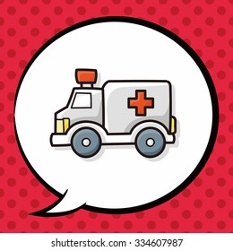 ambulance doodle, speech bubble