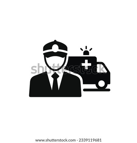 Ambulance driver icon isolated on white background