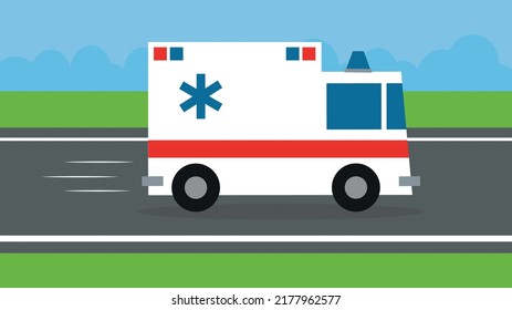 Ambulance Driving On The Highway