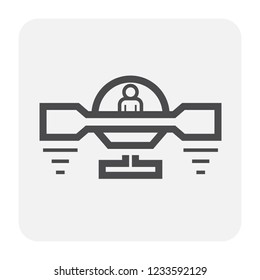 Ambulance drone icon, black and outline.
