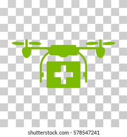 Ambulance Drone icon. Vector illustration style is flat iconic symbol, eco green color, transparent background. Designed for web and software interfaces.