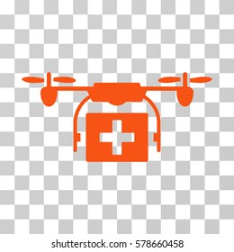 Ambulance Drone icon. Vector illustration style is flat iconic symbol, orange color, transparent background. Designed for web and software interfaces.