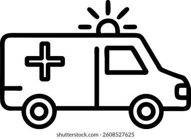 Ambulance editable outline icon design.